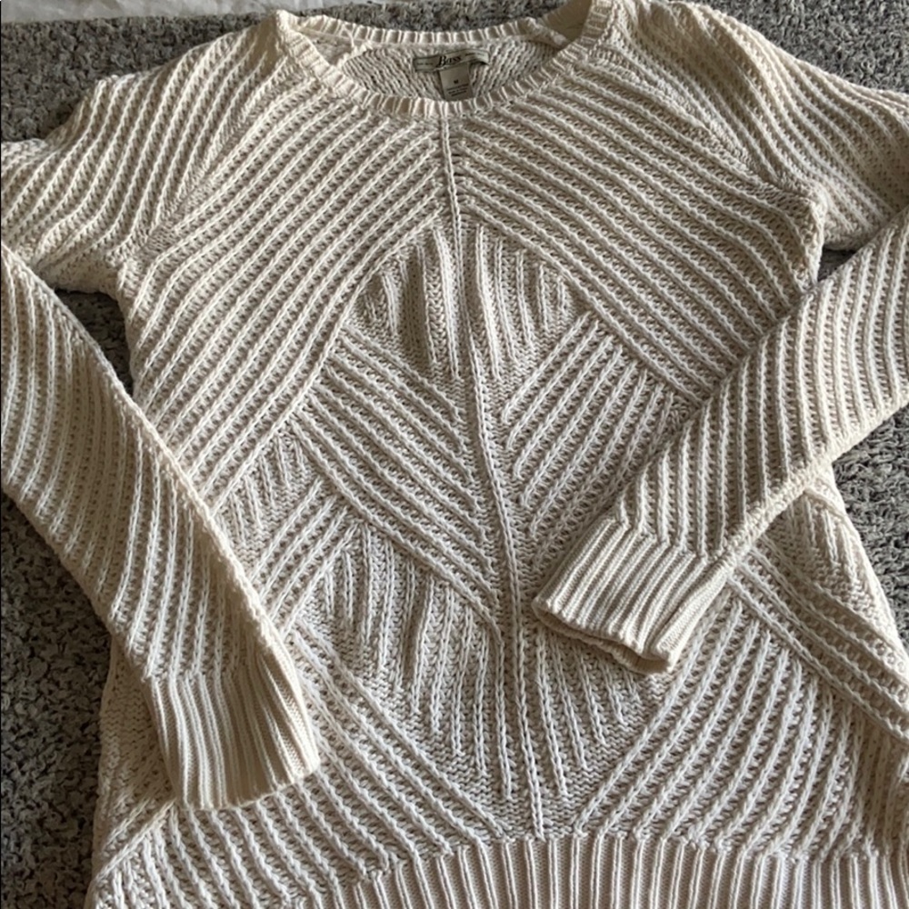 White cotton knit sweater